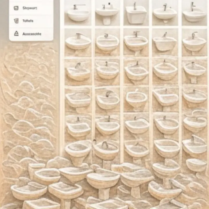 Panele filtrowania kategorii produktów hydraulicznych, takich jak baterie i umywalki