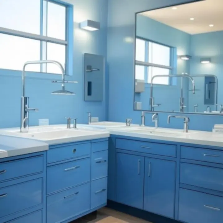 Nowoczesny showroom z wysokiej klasy armaturą łazienkową